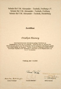 Heincz Orsolya Alexander-technika tanári diploma